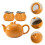 1 Set Kleiner Orangenförmiger Teekessel Mit Teeblattbehälter 11