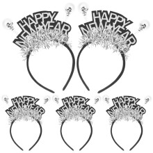 10Pcs Silver New Year Headbands Funny Party Hairbands for Adults Kids
