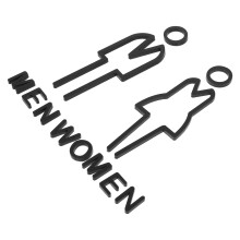 Restroom Schild Schwarz Acryl 1 Paar 6,7x2,8x0,2 Zoll