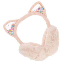 1 Pack Oorkleppen Kindermeisjes Beige Wol Buitenshuis