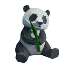 2 Stuks Panda Beeldjes 3D Geometrisch Origami Papieren Model