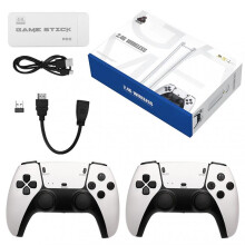 (128G 30000GAMES) TV Game Console Stick with Two Gamepad Large Battery Life Game Console Toy Gift for Kids Adults