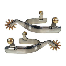 (Women Silver) 2x Horse Spurs Anti Rust Western Style Spur For Competition Equipments Men Silver