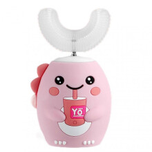 (44598, Pink) Kid's Electric Toothbrush Silicone Papanicolaou Training U-Shaped Teeth Brush