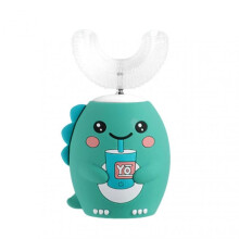 (2 to 6old, Green) Kid's Electric Toothbrush Silicone Papanicolaou Training U-Shaped Teeth Brush