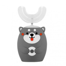 (15 years and older, K6 Gray) Kid's Electric Toothbrush Silicone Papanicolaou Training U-Shaped Teeth Brush