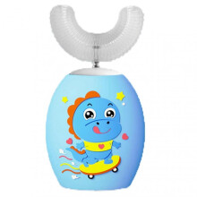 (2 to 6old, K12 Blue) Kid's Electric Toothbrush Silicone Papanicolaou Training U-Shaped Teeth Brush