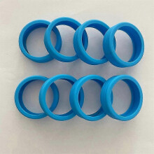 (8pcs blue) Durable Luggage Wheel Silicone Protective Cover Luggage Compartment Noise