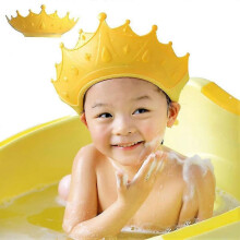 (Yellow) Baby Shower Cap Shield, Shower Cap For Kids, Visor Hat For Eye And Ear Protection For 0-9 Years Old Children