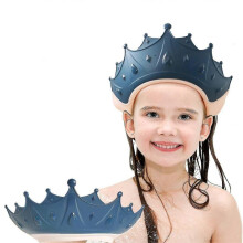 (Blue) Baby Shower Cap Shield, Shower Cap For Kids, Visor Hat For Eye And Ear Protection For 0-9 Years Old Children
