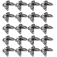 20Stk Polyester Stickerei-Stil Kleidung Schwarz