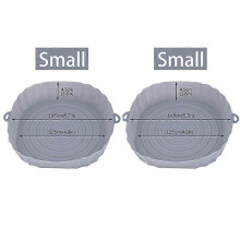 (2PCS-Small) Air Fryers Oven Baking Tray Fried Chicken Basket Mat AirFryer Silicone Pot Round Replacemen Grill Pan air fryer Accessories