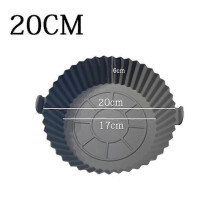 (20CM) Air Fryers Oven Baking Tray Fried Chicken Basket Mat AirFryer Silicone Pot Round Replacemen Grill Pan air fryer Accessories