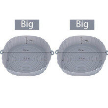 (2PCS-Big) Air Fryers Oven Baking Tray Fried Chicken Basket Mat AirFryer Silicone Pot Round Replacemen Grill Pan air fryer Accessories