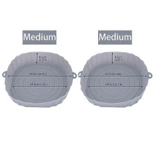 (2PCS-Meidum) Air Fryers Oven Baking Tray Fried Chicken Basket Mat AirFryer Silicone Pot Round Replacemen Grill Pan air fryer Accessories