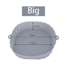 (Big-gray) Air Fryers Oven Baking Tray Fried Chicken Basket Mat AirFryer Silicone Pot Round Replacemen Grill Pan air fryer Accessories