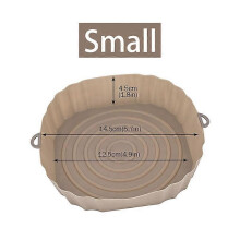 (Small-Brown) Air Fryers Oven Baking Tray Fried Chicken Basket Mat AirFryer Silicone Pot Round Replacemen Grill Pan air fryer Accessories