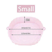 (Small-Pink) Air Fryers Oven Baking Tray Fried Chicken Basket Mat AirFryer Silicone Pot Round Replacemen Grill Pan air fryer Accessories