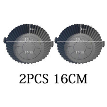 (2PCS-16CM) Air Fryers Oven Baking Tray Fried Chicken Basket Mat AirFryer Silicone Pot Round Replacemen Grill Pan air fryer Accessories