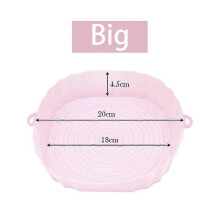 (Big-Pink) Air Fryers Oven Baking Tray Fried Chicken Basket Mat AirFryer Silicone Pot Round Replacemen Grill Pan air fryer Accessories