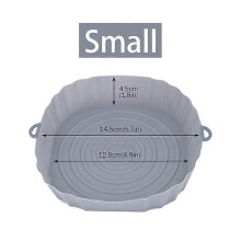 (Small-gray) Air Fryers Oven Baking Tray Fried Chicken Basket Mat AirFryer Silicone Pot Round Replacemen Grill Pan air fryer Accessories