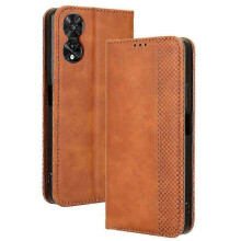 (Style A) For TCL 505 T509K T5094 Case Retro Leather Magnetic Closure Flip Phone Cover