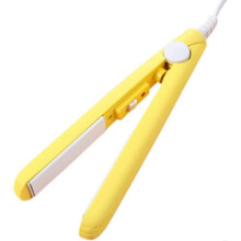 (Yellow) Werdeny Mini Hair Curler, Ceramic Mini Hair Curler for Short Hair, 2 in 1 Mini Hair Straightener, Mini Curling Iron Styling Tools (Blue)