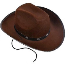 (B) Cowboy Hat with Pull-on Closure, Felt Cowboy Hat for Real Cowboys or Costume Party - Adults Cowboy & Cowgirl Hat