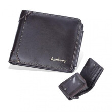 (Horizontal, Coffee) Short Format Money Clips PU Leather Coin Purses Card Holder for Outgoing Shopping