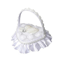 (A) New Wedding Ring Pillow-heart Shaped Gift Ring Box Pillow Cushion Romantic Rose Cushion Ring Box