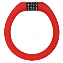 (Red) 4-Digit Resettable Cable Code Bike Lock Mountain Bike Anti-Theft Cable Lock Weatherproof Portable Design