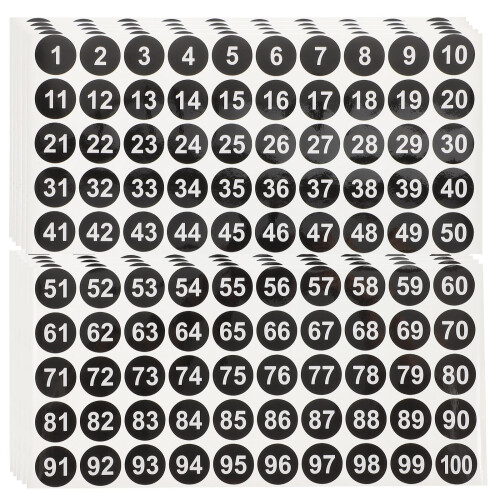 Nummer Stickers Zwart 20 0,98 Inch 1