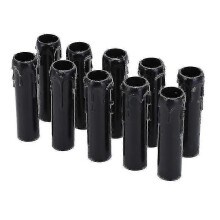 (black) 10 Pcs Vintage Candle Drips Plastic Covers 30 * 100mm Tubes Chandelier Socket Covers Chandelier Wall Light Pendant Decorationfo
