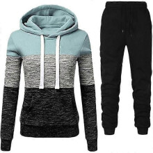(XXL, Light Blue) Sweatshirt Sets for Women Oversized Pullover Hoodie Sweatshirt Matching Sweatpants Tracksuit Lounge Set