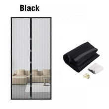(100 x 210cm, Black) Punch-free Magnetic Mosquito Net Anti Bug Insect Fly Mesh Door Curtains Automatic Closing Screen Suitable For Home Sliding Door