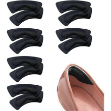 (Black) 6 Pairs Heel Cushion Pads Heel Shoe Grips Liner Self-Adhesive Shoe Insoles Foot Care Protector