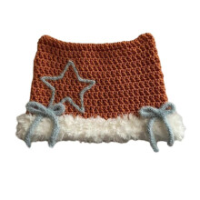 (Iron sand red burr) Knitted Kitten Hat 2000s Girls Photo Props New Year Thick Headgear Adults Kids Star Kitten Ears Y2K Photo Props