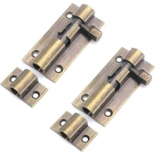(2 Inch) 1.5 Inch-3Inch Barrel Bolt Slide Latch Lock Brass Door Security Window Gate Latch Hardware Sliding Door Latch with Screws Pack of 2