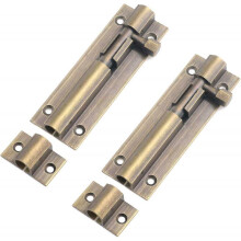 (3 Inch) 1.5 Inch-3Inch Barrel Bolt Slide Latch Lock Brass Door Security Window Gate Latch Hardware Sliding Door Latch with Screws Pack of 2