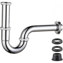 (C) Universal Siphon Sink Stainless Steel Siphon for Washbasin Universal Washbasin Tubular Siphon Adjustable P-Shape Trap for Faucet Sink