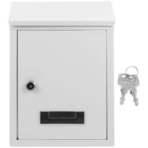Wall Mount Iron Letter Box Locking Weiß Vintage Style 1