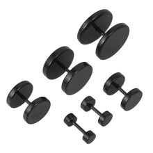 6 Paar Herren Stecker Schwarze Ohrplugs Größenmessgerät