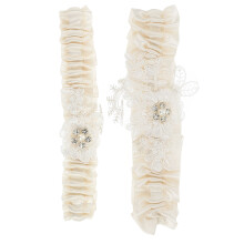 Bride Wedding Garter Kanten Been Garter Beige 2Set