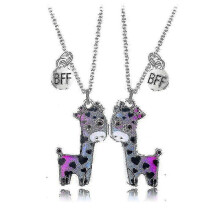 (3)2pcs Matching Necklace For Best Friends Personalized Magnet Heart Pendant zxin