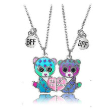 (2)2pcs Matching Necklace For Best Friends Personalized Magnet Heart Pendant zxin