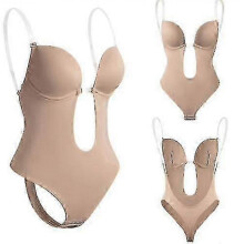 (L,skin color)Women's Backless Shapewear Deep V Neck Body Shaper For Low Back Dress