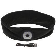 2St Workout LED Hoofdband Zwart Met Afneembare Lamp En Zweetabsorptie