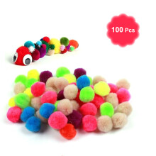 Craft Pom Poms Plüsch Bunt 100 Für Bastelprojekte