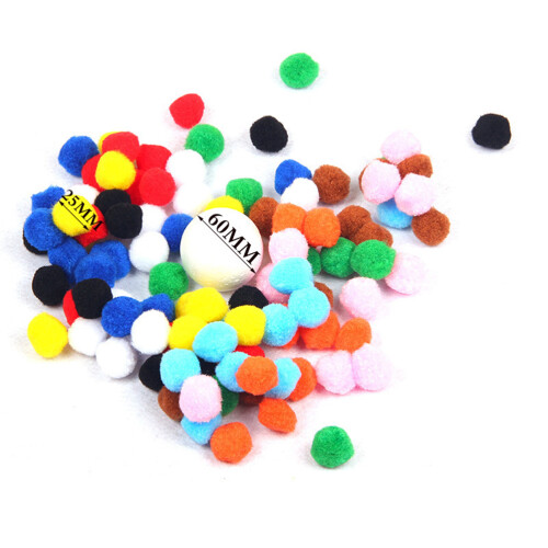 Craft Pom Poms Plüsch Bunt 100 Für Bastelprojekte 2
