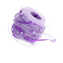 1 Rolle Violette Perlenband Webbing Für Blumenstrauß DIY Basteln